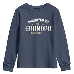 Retro Promoted To Grandpa est 2025 Youth Sweatshirt TS09 Navy Print Your Wear