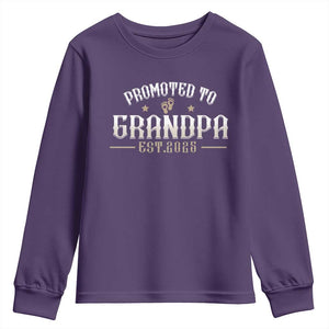 Retro Promoted To Grandpa est 2025 Youth Sweatshirt TS09 Purple Print Your Wear