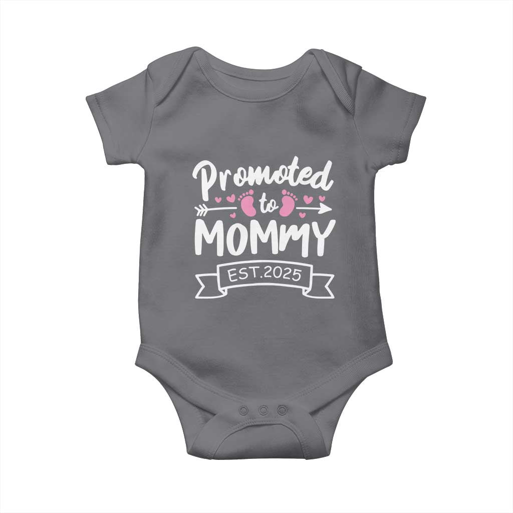 Promoted To Mommy Est 2025 Baby Onesie TS09 Charcoal Print Your Wear