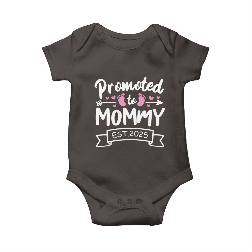 Promoted To Mommy Est 2025 Baby Onesie TS09 Dark Chocolate Print Your Wear