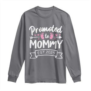 Promoted To Mommy Est 2025 Long Sleeve Shirt TS09 Charcoal Print Your Wear