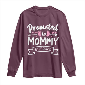 Promoted To Mommy Est 2025 Long Sleeve Shirt TS09 Maroon Print Your Wear
