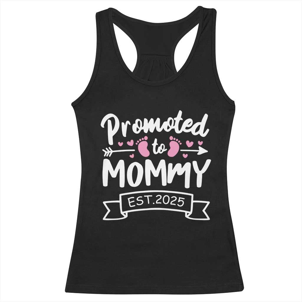 Promoted To Mommy Est 2025 Racerback Tank Top TS09 Black Print Your Wear