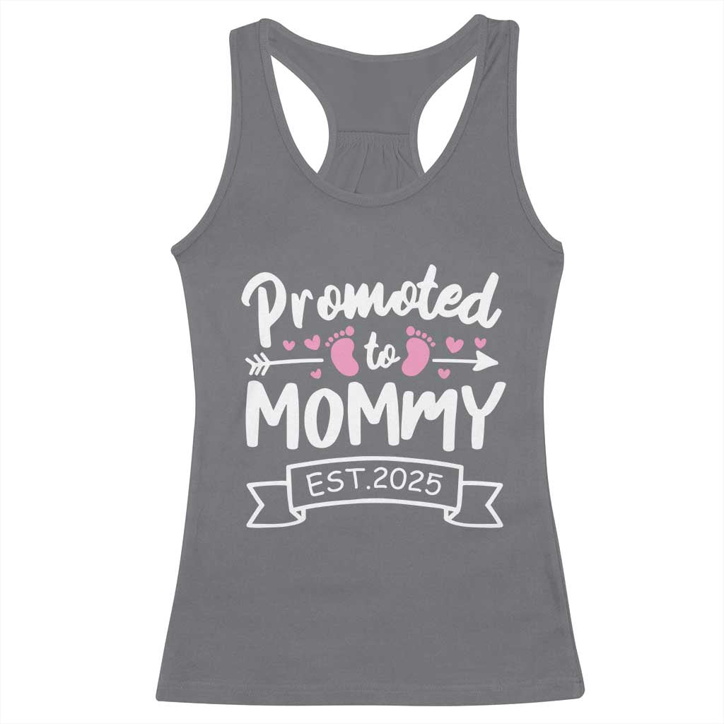 Promoted To Mommy Est 2025 Racerback Tank Top TS09 Charcoal Print Your Wear