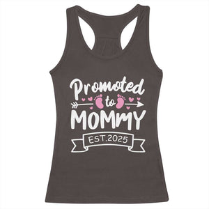 Promoted To Mommy Est 2025 Racerback Tank Top TS09 Dark Chocolate Print Your Wear