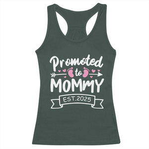 Promoted To Mommy Est 2025 Racerback Tank Top TS09 Dark Forest Green Print Your Wear