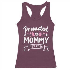 Promoted To Mommy Est 2025 Racerback Tank Top TS09 Maroon Print Your Wear