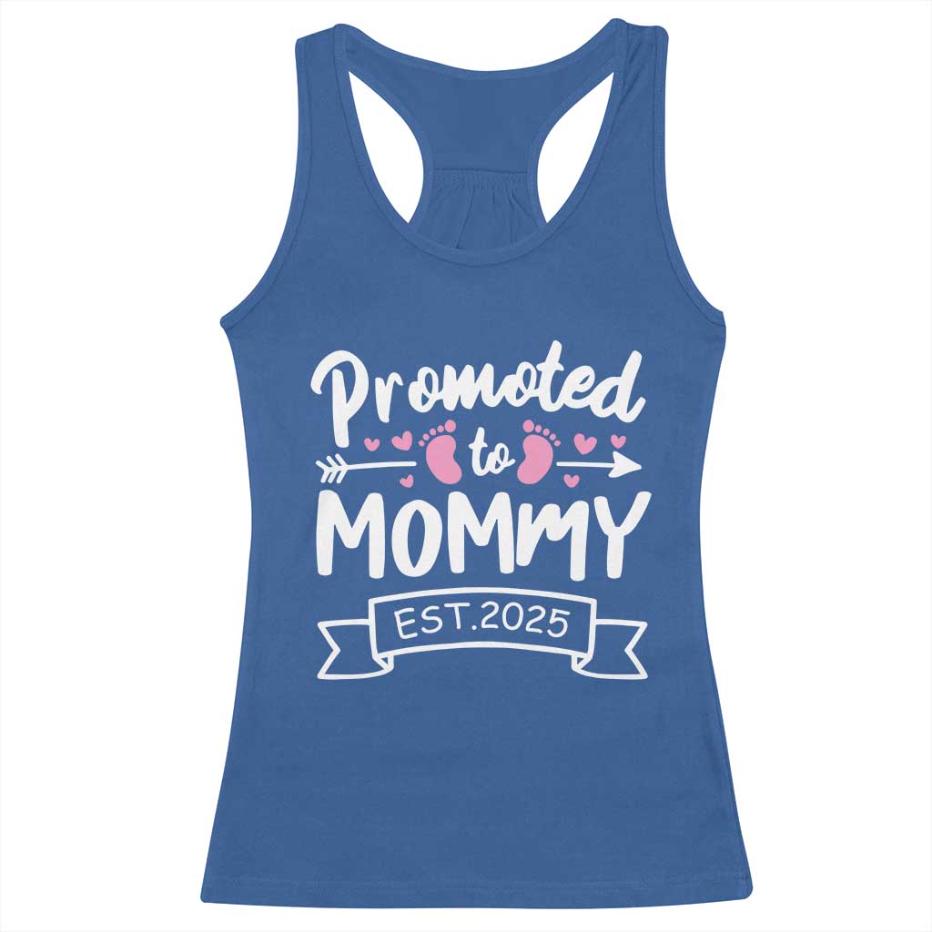 Promoted To Mommy Est 2025 Racerback Tank Top TS09 Royal Blue Print Your Wear