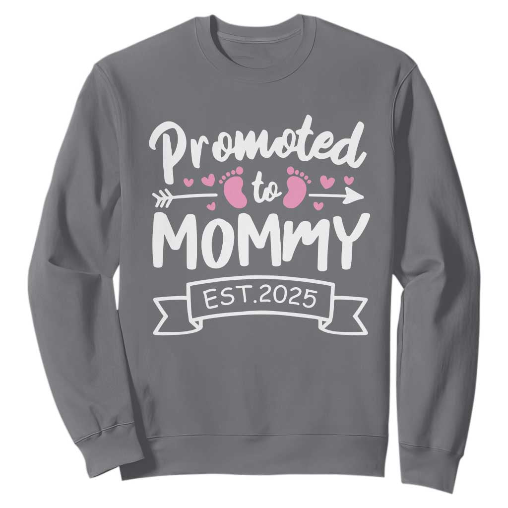 Promoted To Mommy Est 2025 Sweatshirt TS09 Charcoal Print Your Wear