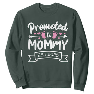 Promoted To Mommy Est 2025 Sweatshirt TS09 Dark Forest Green Print Your Wear