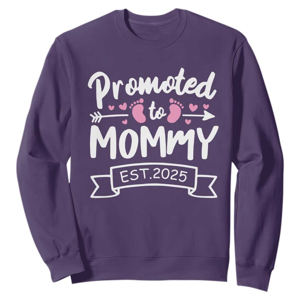 Promoted To Mommy Est 2025 Sweatshirt TS09 Purple Print Your Wear