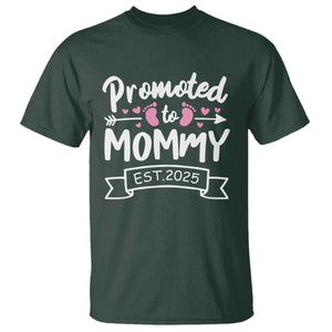 Promoted To Mommy Est 2025 T Shirt TS09 Dark Forest Green Print Your Wear