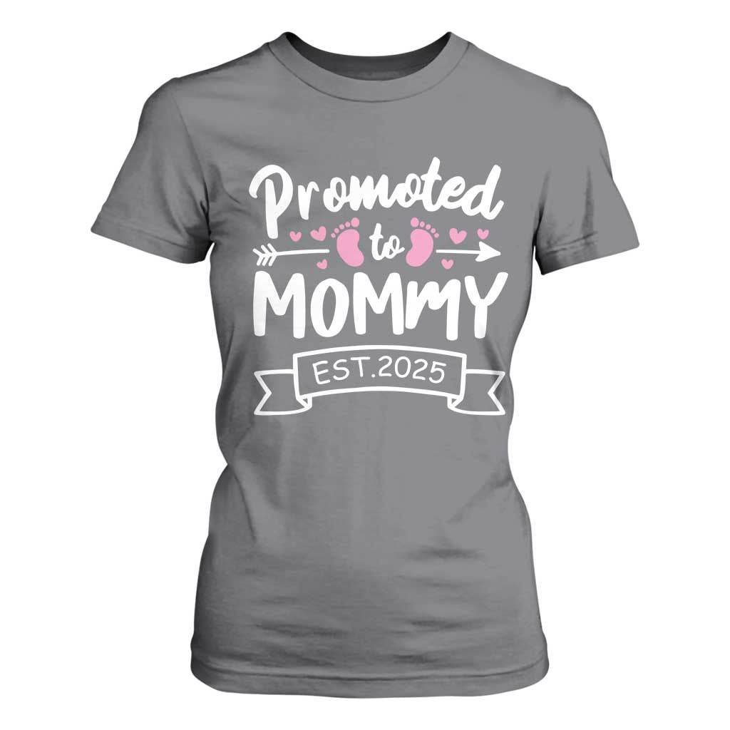Promoted To Mommy Est 2025 T Shirt For Women TS09 Charcoal Print Your Wear