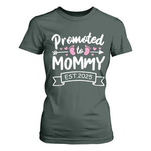 Promoted To Mommy Est 2025 T Shirt For Women TS09 Dark Forest Green Print Your Wear