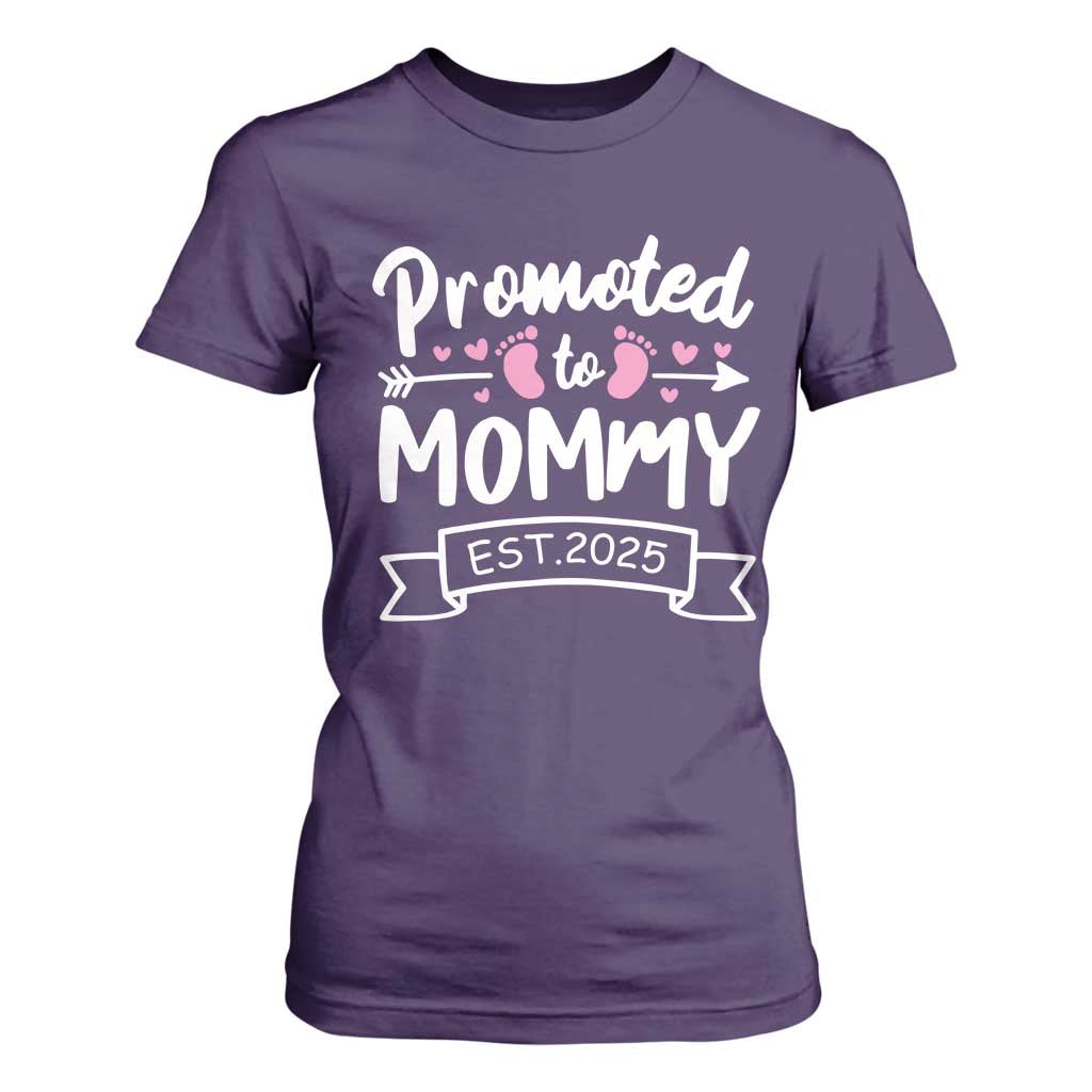 Promoted To Mommy Est 2025 T Shirt For Women TS09 Purple Print Your Wear