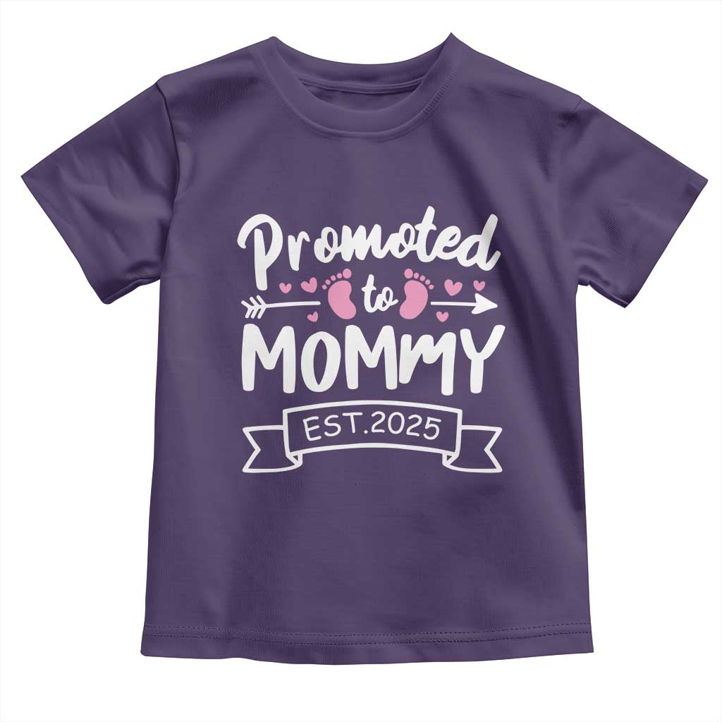 Promoted To Mommy Est 2025 Toddler T Shirt TS09 Purple Print Your Wear