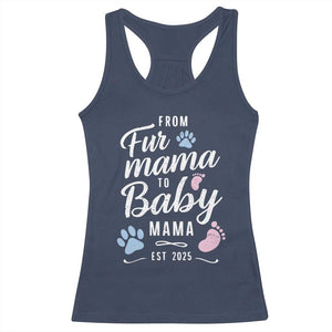 Funny From Fur Mama To Baby Mama Racerback Tank Top Dog Mom New Mom 2025 TS09 Navy Print Your Wear