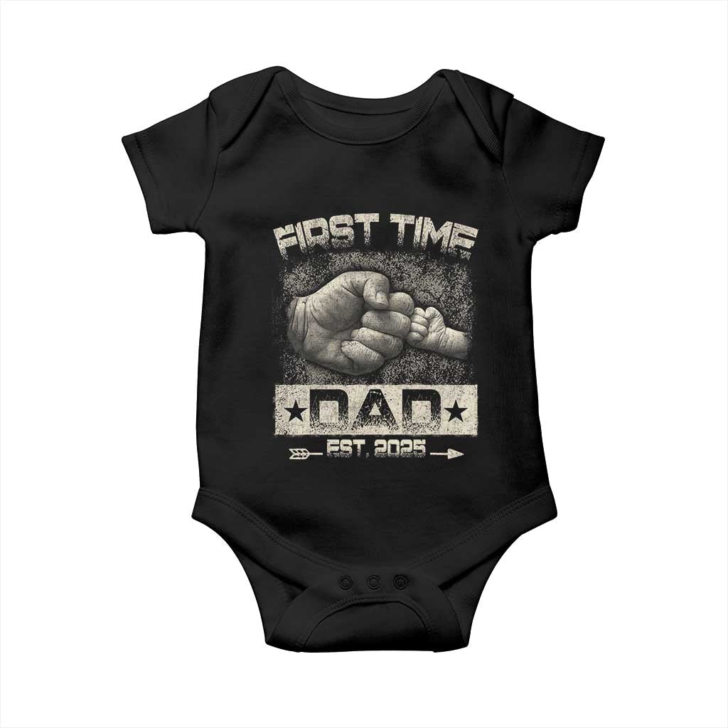 First Time Dad Est 2025 Baby Onesie TS09 Black Print Your Wear