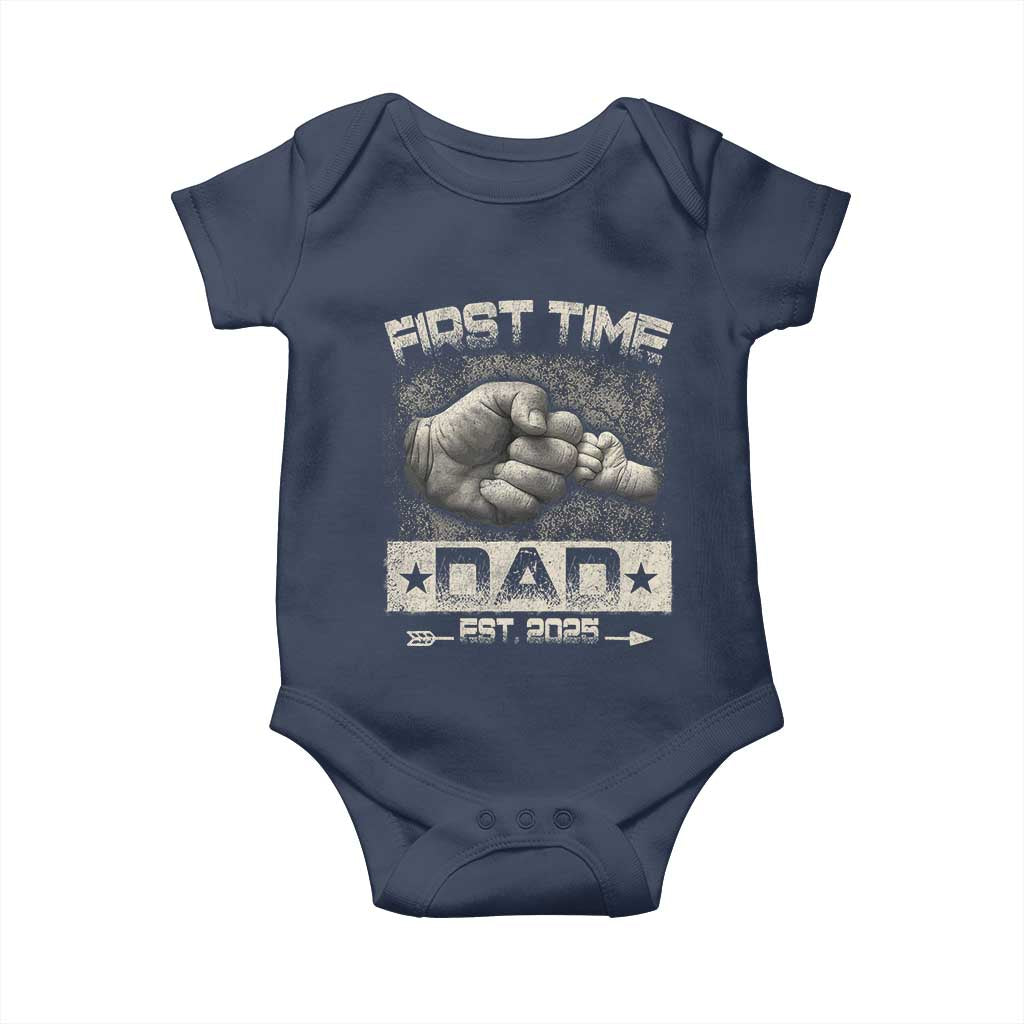 First Time Dad Est 2025 Baby Onesie TS09 Navy Print Your Wear