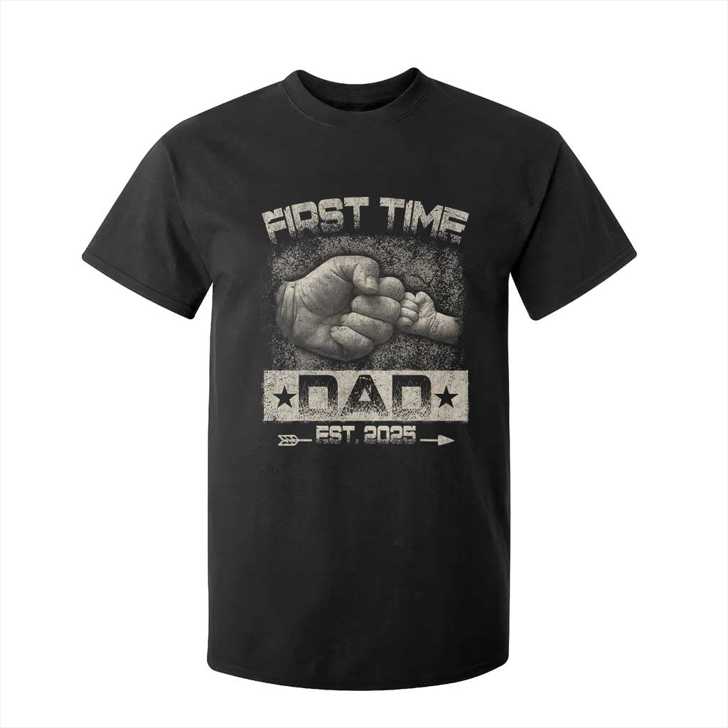 First Time Dad Est 2025 T Shirt For Kid TS09 Black Print Your Wear