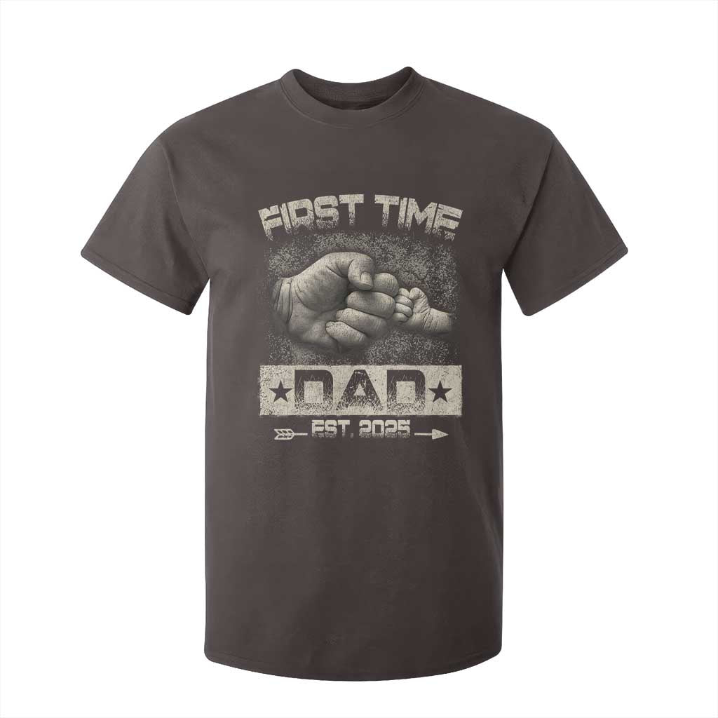 First Time Dad Est 2025 T Shirt For Kid TS09 Dark Chocolate Print Your Wear