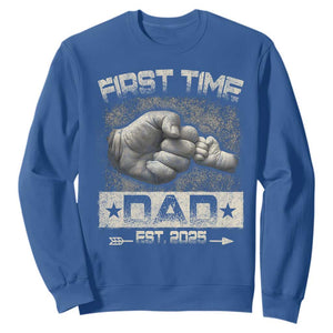 First Time Dad Est 2025 Sweatshirt TS09 Royal Blue Print Your Wear