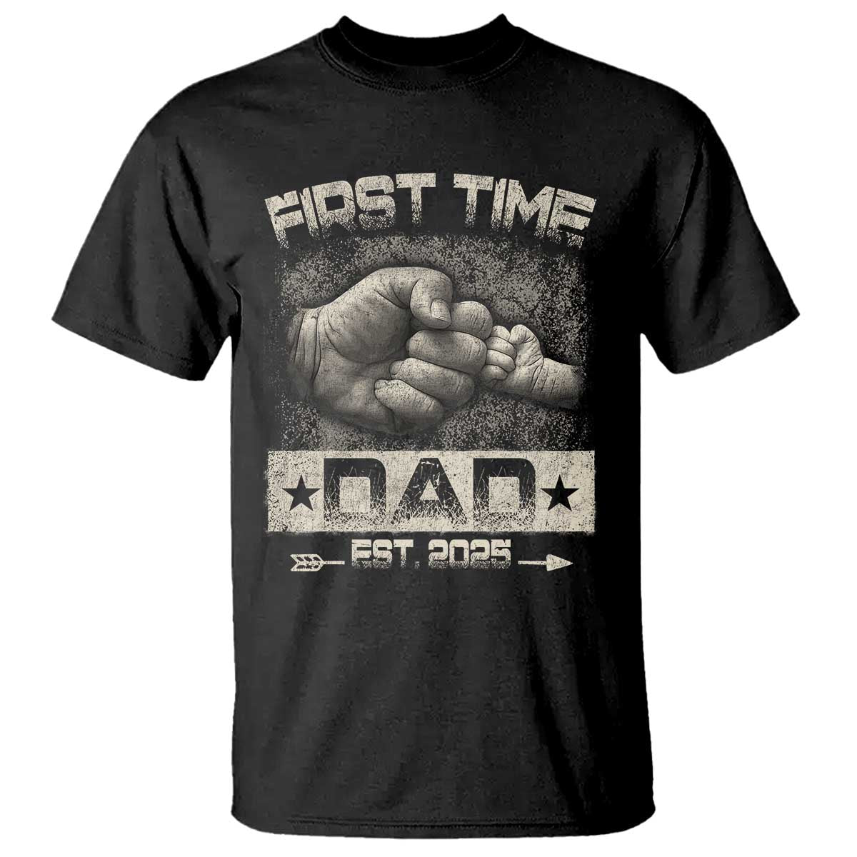 First Time Dad Est 2025 T Shirt TS09 Black Print Your Wear