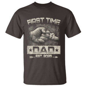 First Time Dad Est 2025 T Shirt TS09 Dark Chocolate Print Your Wear