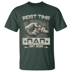 First Time Dad Est 2025 T Shirt TS09 Dark Forest Green Print Your Wear