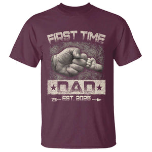 First Time Dad Est 2025 T Shirt TS09 Maroon Print Your Wear
