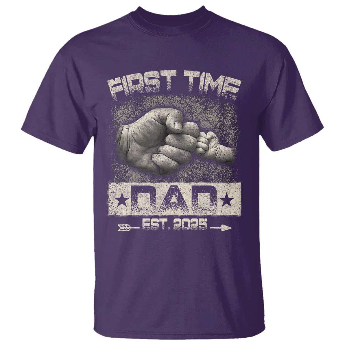 First Time Dad Est 2025 T Shirt TS09 Purple Print Your Wear