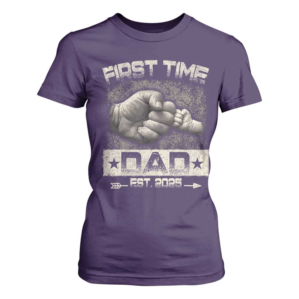 First Time Dad Est 2025 T Shirt For Women TS09 Purple Print Your Wear