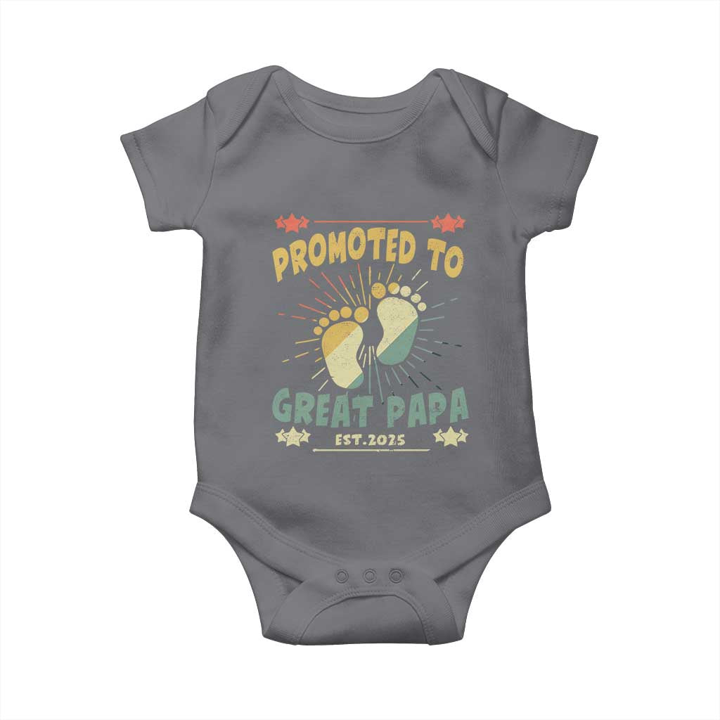 New Dad 2025 Baby Onesie Promoted to Great Papa TS09 Charcoal Print Your Wear