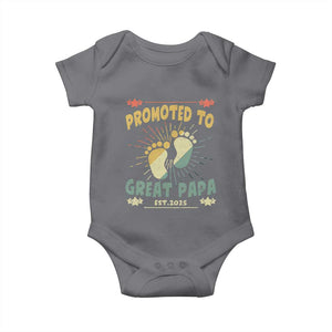 New Dad 2025 Baby Onesie Promoted to Great Papa TS09 Charcoal Print Your Wear
