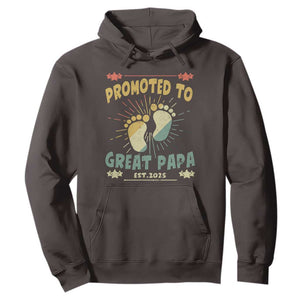 New Dad 2025 Hoodie Promoted to Great Papa TS09 Dark Chocolate Print Your Wear