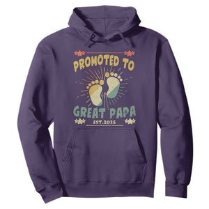 New Dad 2025 Hoodie Promoted to Great Papa TS09 Purple Print Your Wear