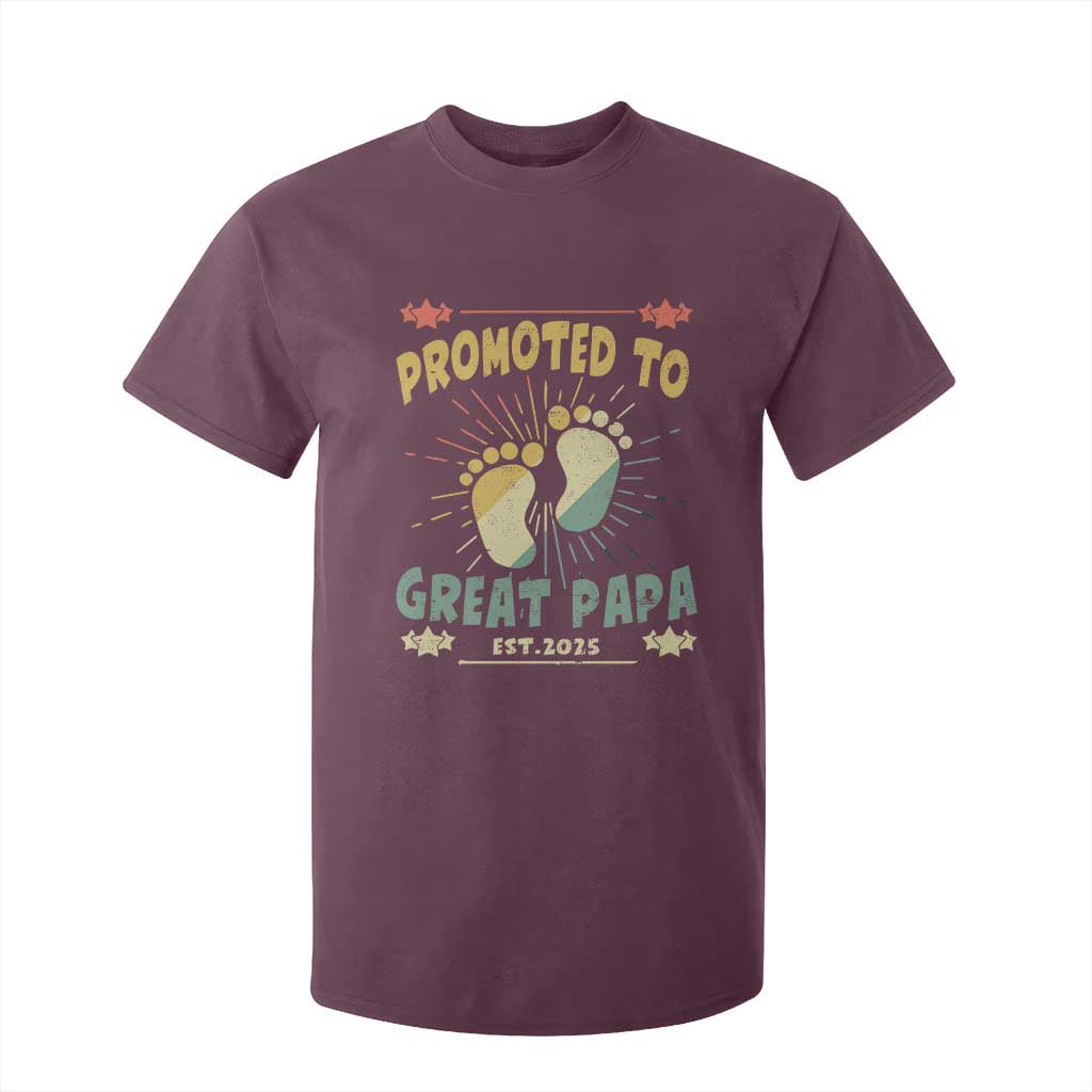 New Dad 2025 T Shirt For Kid Promoted to Great Papa TS09 Maroon Print Your Wear