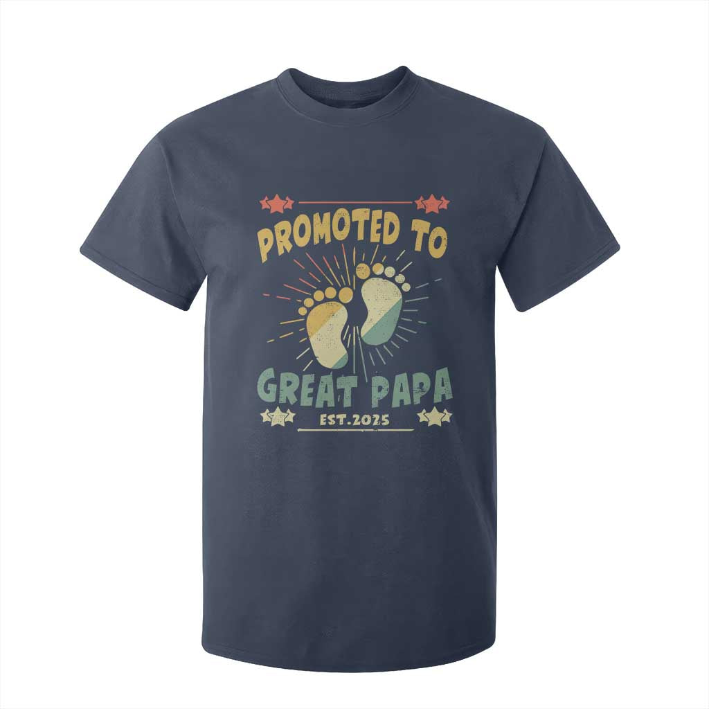 New Dad 2025 T Shirt For Kid Promoted to Great Papa TS09 Navy Print Your Wear