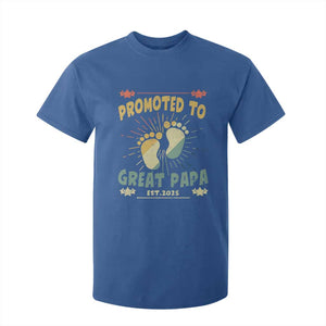 New Dad 2025 T Shirt For Kid Promoted to Great Papa TS09 Royal Blue Print Your Wear