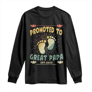 New Dad 2025 Long Sleeve Shirt Promoted to Great Papa TS09 Black Print Your Wear