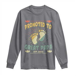 New Dad 2025 Long Sleeve Shirt Promoted to Great Papa TS09 Charcoal Print Your Wear