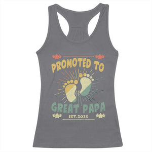 New Dad 2025 Racerback Tank Top Promoted to Great Papa TS09 Charcoal Print Your Wear
