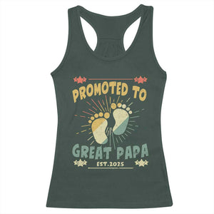 New Dad 2025 Racerback Tank Top Promoted to Great Papa TS09 Dark Forest Green Print Your Wear
