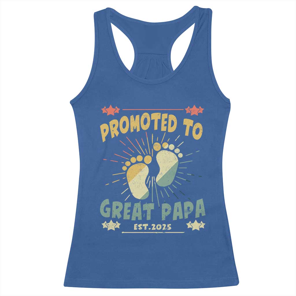 New Dad 2025 Racerback Tank Top Promoted to Great Papa TS09 Royal Blue Print Your Wear