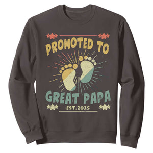 New Dad 2025 Sweatshirt Promoted to Great Papa TS09 Dark Chocolate Print Your Wear