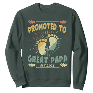 New Dad 2025 Sweatshirt Promoted to Great Papa TS09 Dark Forest Green Print Your Wear