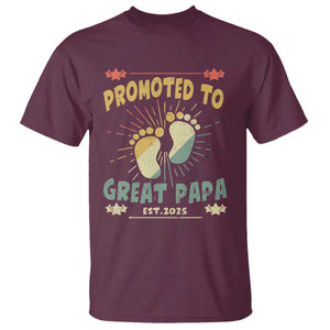 New Dad 2025 T Shirt Promoted to Great Papa TS09 Maroon Print Your Wear