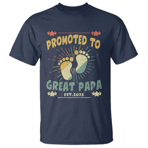New Dad 2025 T Shirt Promoted to Great Papa TS09 Navy Print Your Wear