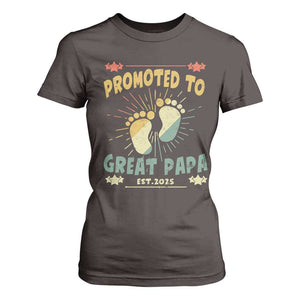 New Dad 2025 T Shirt For Women Promoted to Great Papa TS09 Dark Chocolate Print Your Wear