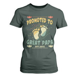 New Dad 2025 T Shirt For Women Promoted to Great Papa TS09 Dark Forest Green Print Your Wear